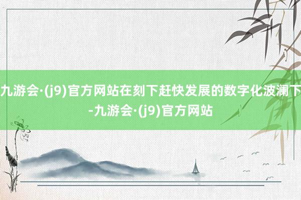 九游会·(j9)官方网站在刻下赶快发展的数字化波澜下-九游会·(j9)官方网站